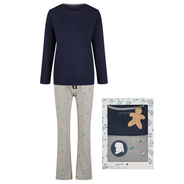 Happy Shorts Dames kerst pyjama set shirt + broek giftbox bakkerij HS-1054 large