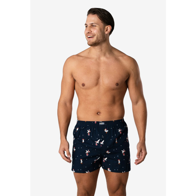 Happy Shorts Heren wijde boxershorts kerst print 2-pack navy/groen HS-1068+1070 large