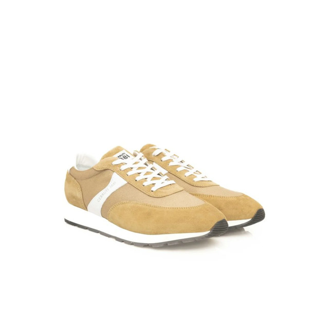 Cerruti 1881 Kalfsleren sneakers voor mannen Cerruti 1881 Beige Kalfsleren Sneakers voor Mannen large