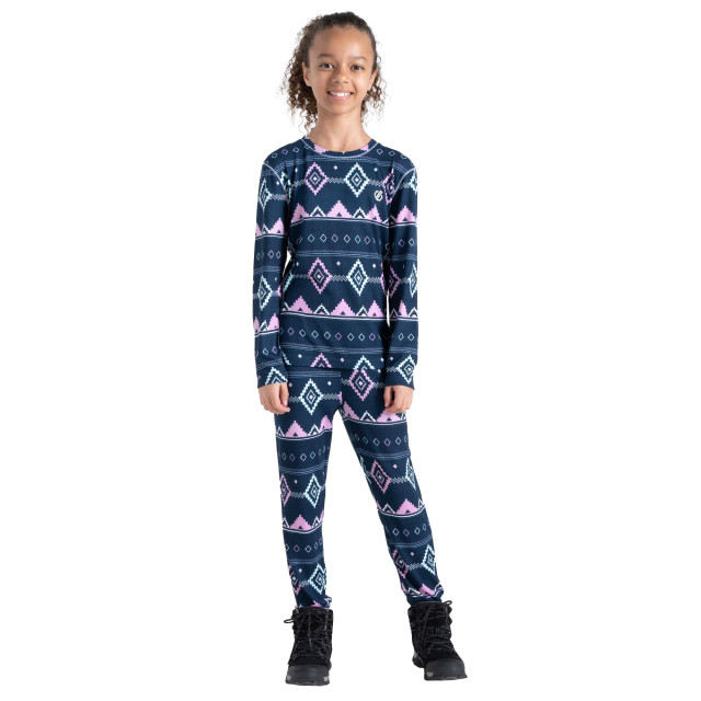 Dare2b Kinder/kids pow fair isle base layer set UTRG9941_orchidmoonlightdenim large