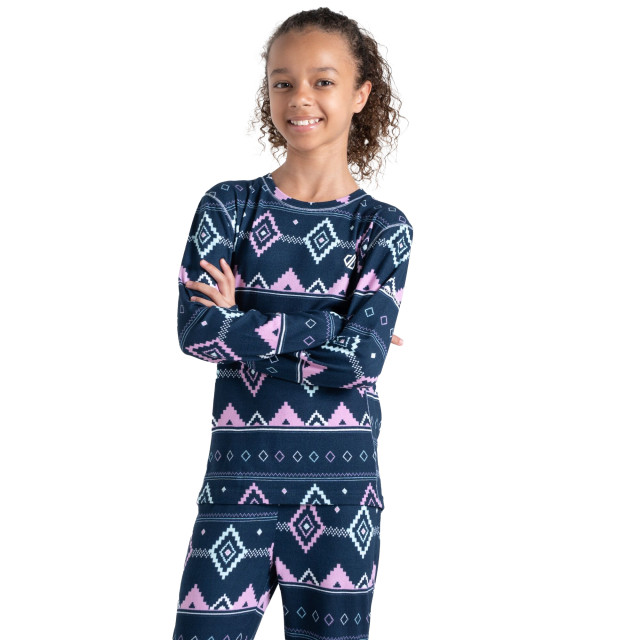 Dare2b Kinder/kids pow fair isle base layer set UTRG9941_orchidmoonlightdenim large