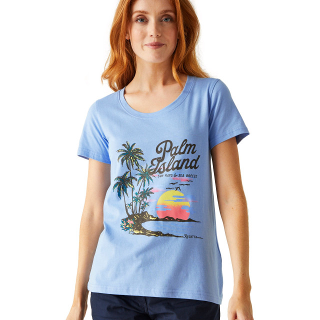 Regatta Dames filandra viii palmboom t-shirt UTRG9891_hydrangeablue large