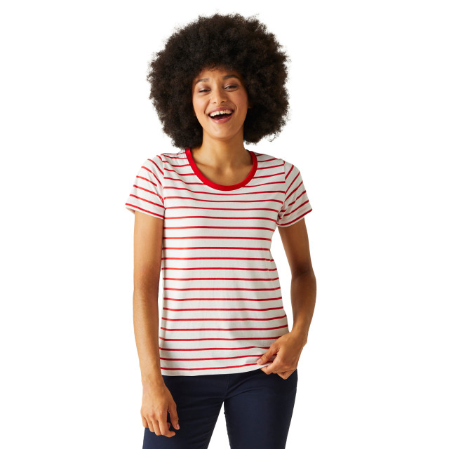 Regatta Dames filandra viii stripe t-shirt UTRG9954_highriskredwhite large