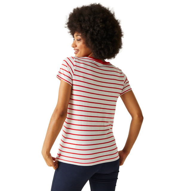 Regatta Dames filandra viii stripe t-shirt UTRG9954_highriskredwhite large