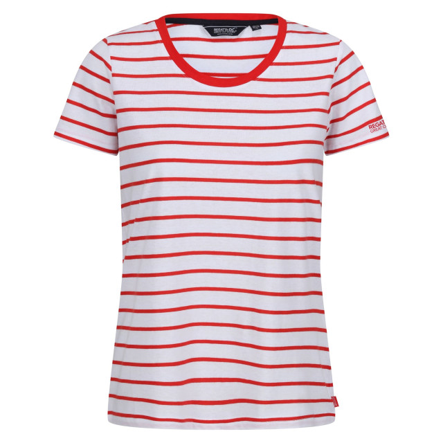 Regatta Dames filandra viii stripe t-shirt UTRG9954_highriskredwhite large