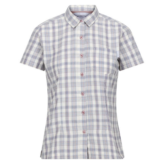 Regatta Dames mindano viii geruit overhemd met korte mouwen UTRG9660_coronetblue large