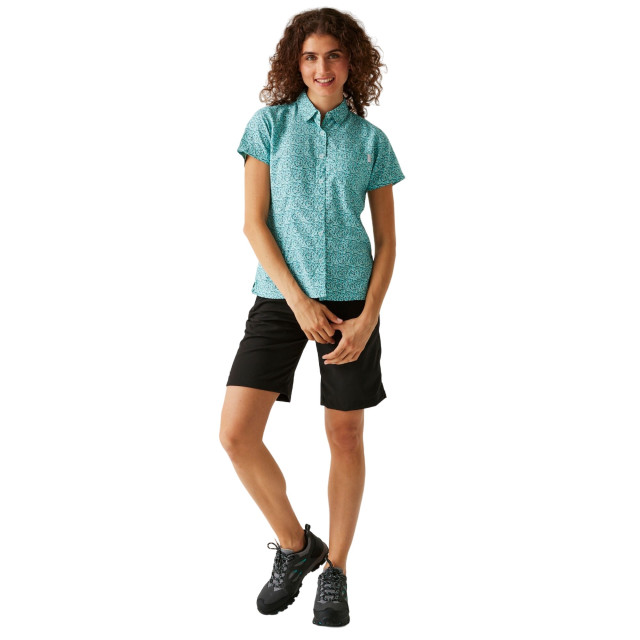 Regatta Dames mindano viii overhemd met ditsy print en korte mouwen UTRG9703_bleachedaqua large