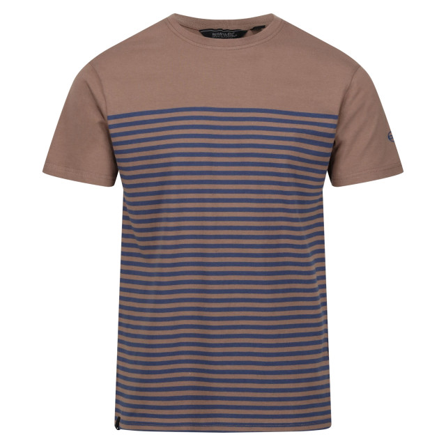 Regatta Heren shorebay gestreept coolweave t-shirt UTRG9605_minkdarkdenim large