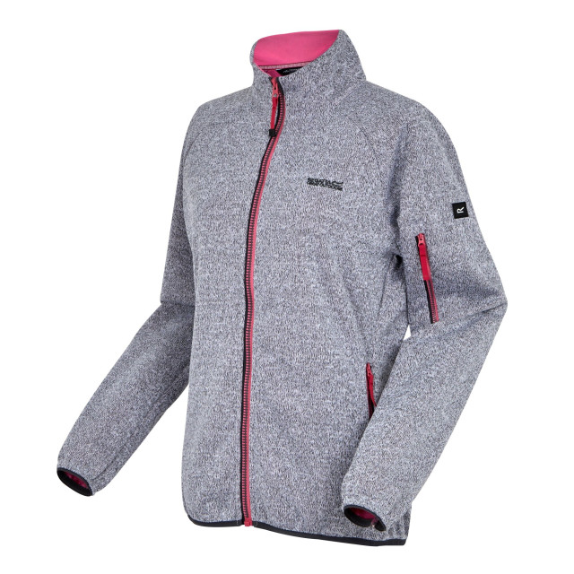 Regatta Dames ravenhill full zip fleece top UTRG9742_whiteflamingopink large