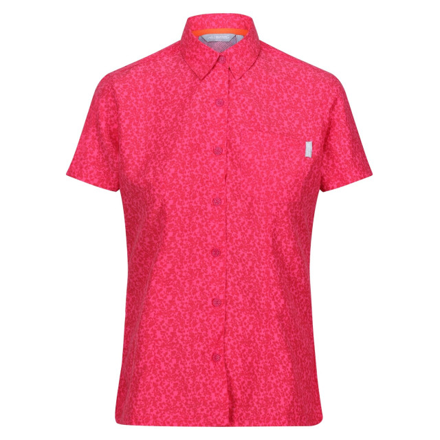 Regatta Dames mindano viii overhemd met ditsy print en korte mouwen UTRG9703_flamingopinkpotion large