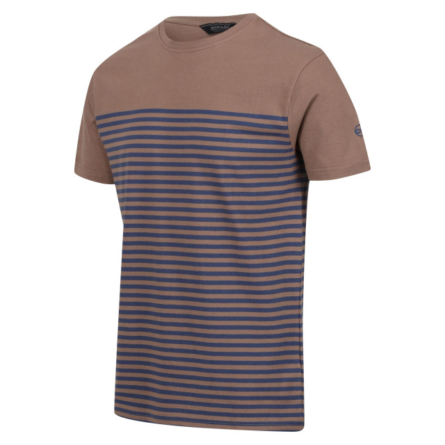 Regatta Heren shorebay gestreept coolweave t-shirt UTRG9605_minkdarkdenim large