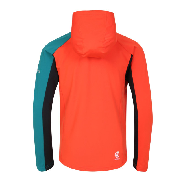 Dare2b Childrens/kids thriving core stretch hooded midlayer UTRG8625_trailblazeorangefortunegreenslate large