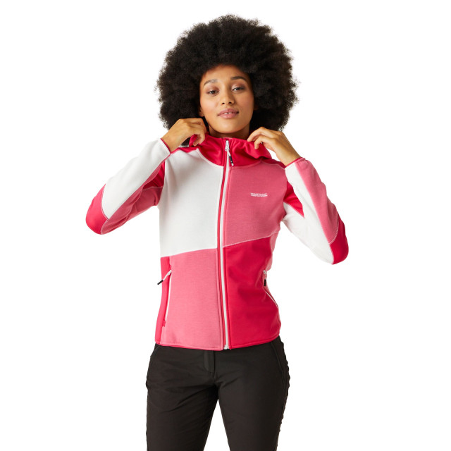 Regatta Dames walbury vii marl full zip fleecejack UTRG10821_pinkpotionflamingopinkwhite large