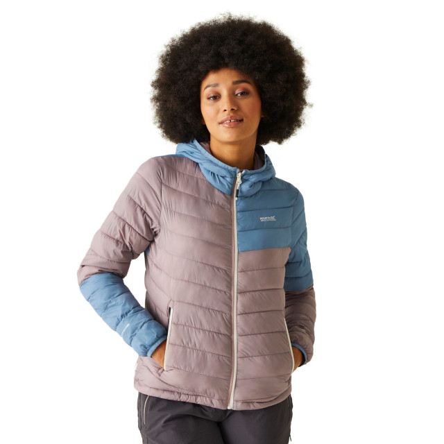 Regatta Dames hillpack ii gewatteerd jack met capuchon UTRG10740_heathercoronetblue large