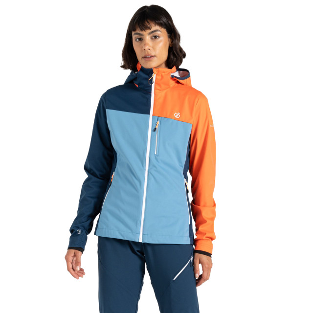 Dare2b Dames lexan colour block soft shell jas UTRG10328_niagarabluesatsuma large