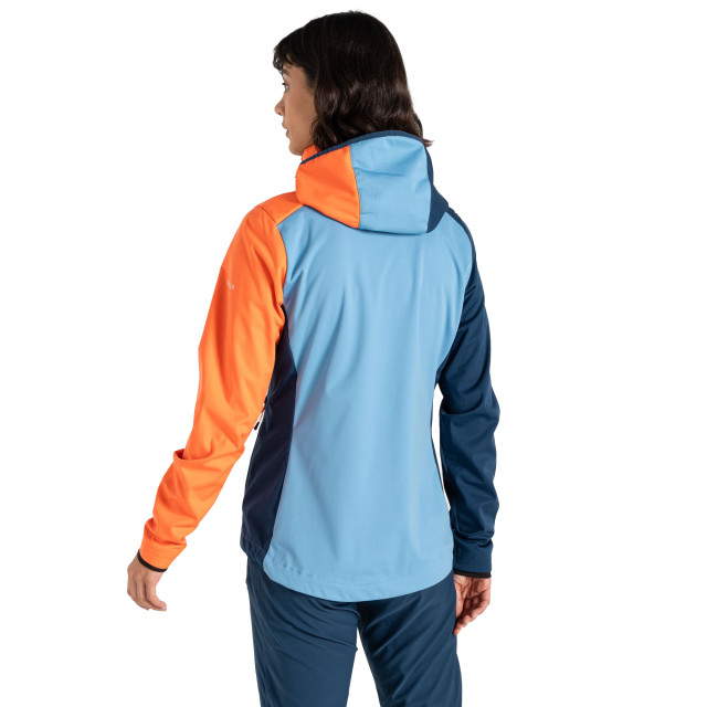 Dare2b Dames lexan colour block soft shell jas UTRG10328_niagarabluesatsuma large
