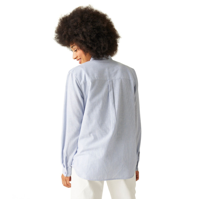 Regatta Dames primevere gestreept overhemd UTRG10055_hydrangeablue large