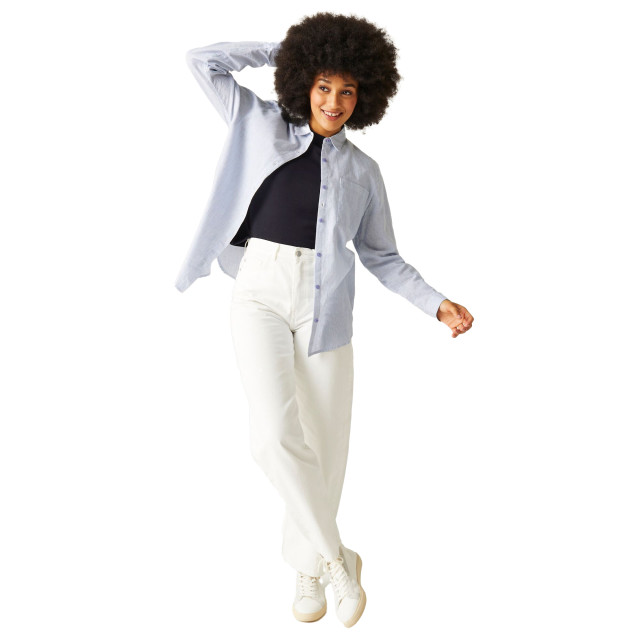Regatta Dames primevere gestreept overhemd UTRG10055_hydrangeablue large