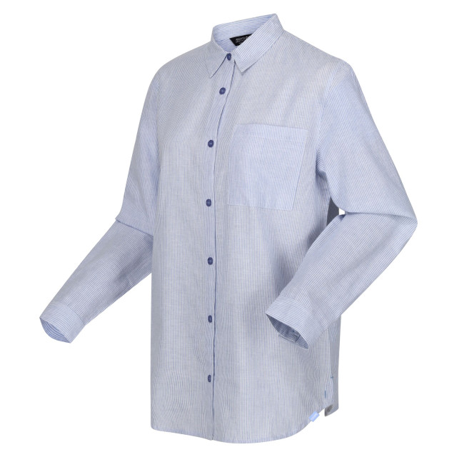 Regatta Dames primevere gestreept overhemd UTRG10055_hydrangeablue large