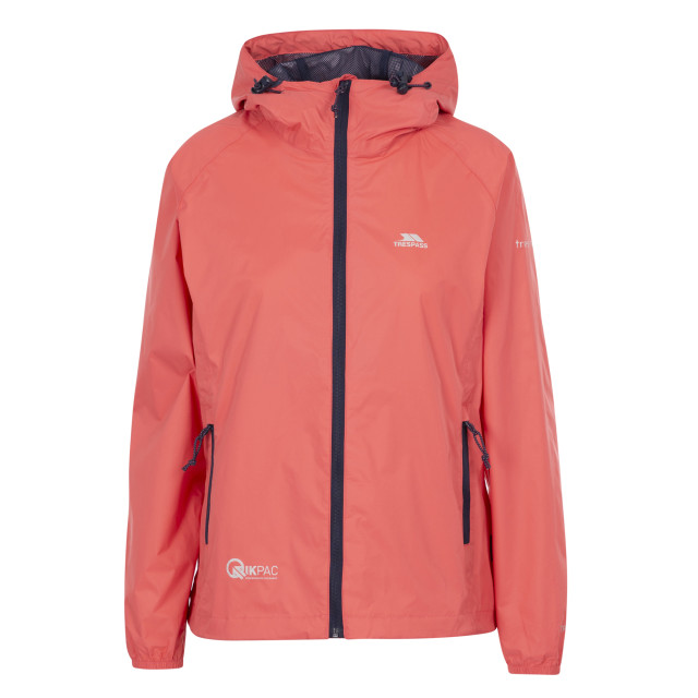 Trespass Dames qikpac waterdichte en opbergbare shell jas UTTP3379_peachblush large
