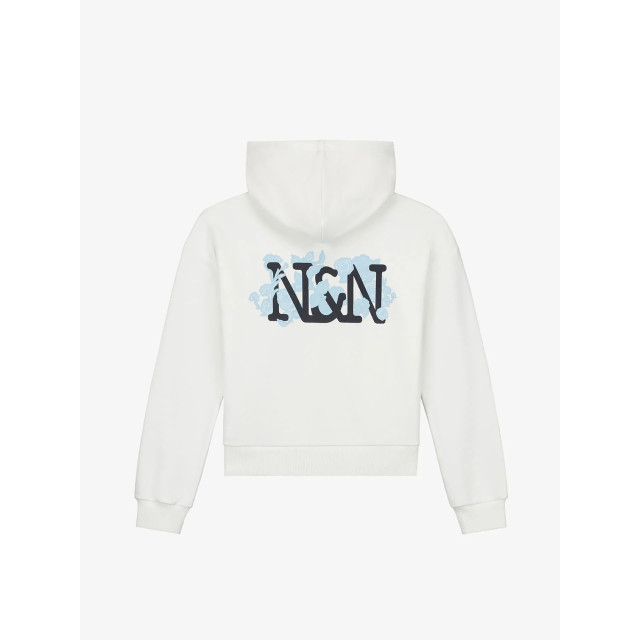 Nik & Nik Meisjes hoodie lacie off white sky blue G-8-050-2405-2098 large
