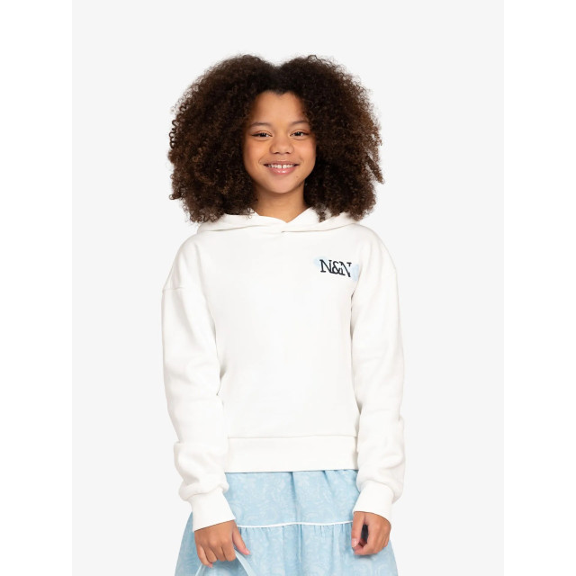 Nik & Nik Meisjes hoodie lacie off white sky blue G-8-050-2405-2098 large