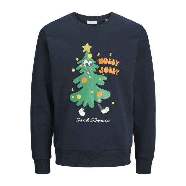 Jack & Jones Heren kersttrui jjxmas jolly 12265380-Blauw large