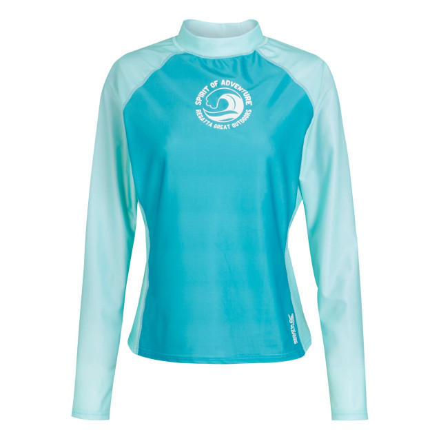 Regatta Dames rash top met lange mouwen UTRG9843_tahoeblueaquasplash large