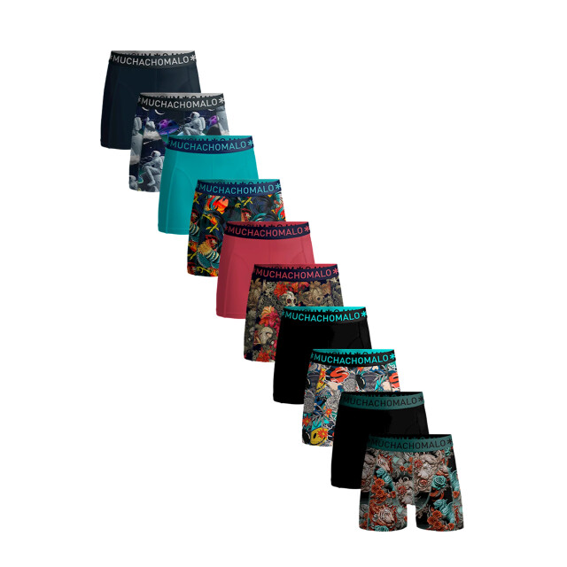 Muchachomalo Heren 10-pack boxershorts print/effen U-REMIX1010-10 large