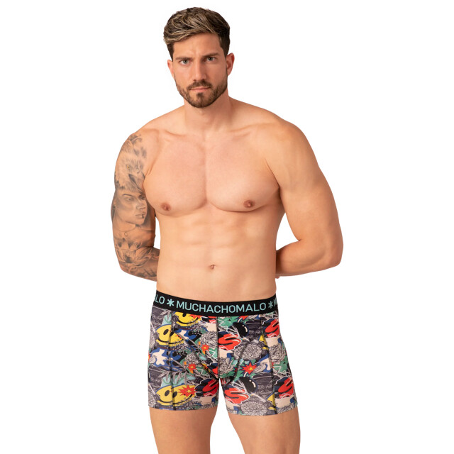Muchachomalo Heren 10-pack boxershorts print/effen U-REMIX1010-10 large