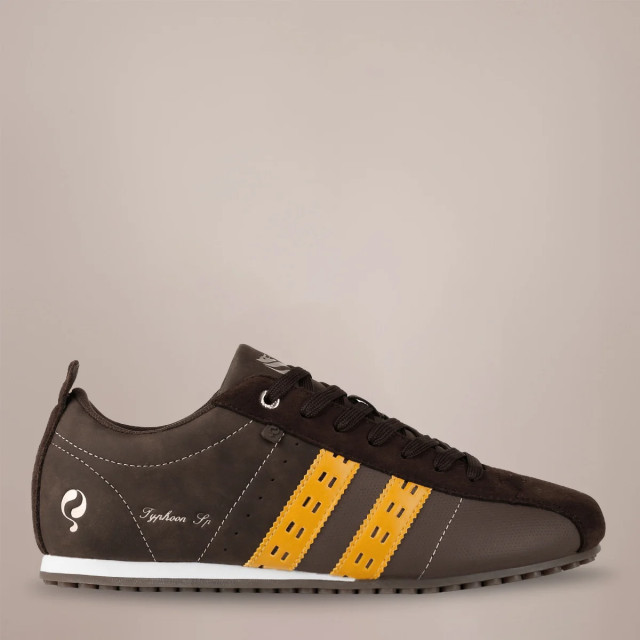 Q1905 Sneaker typhoon sp donkerbruin/geel QM1244809-800-1 large
