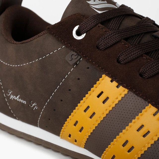 Q1905 Sneaker typhoon sp donkerbruin/geel QM1244809-800-1 large