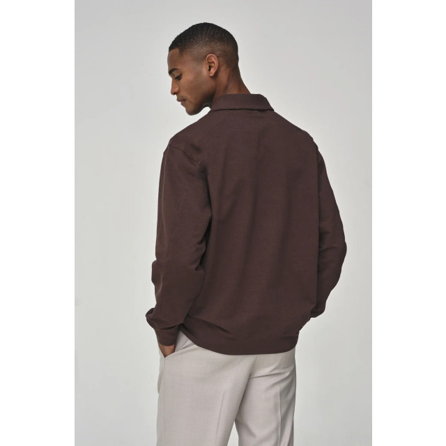 Valenza Stretch cotton polo zip sweater ebony 154632261 large