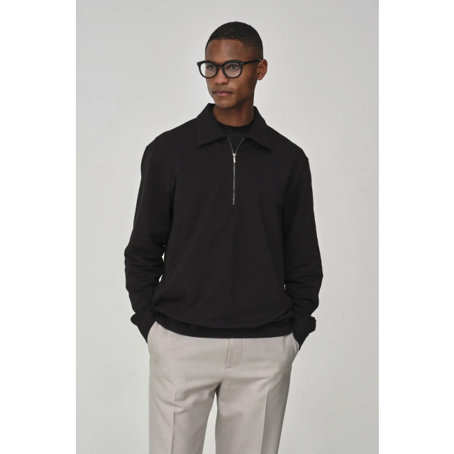 Valenza Stretch cotton polo zip sweater 154632340 large