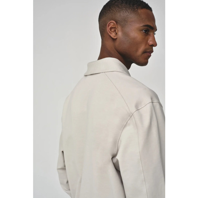 Valenza Stretch cotton polo zip sweater pearl 154632411 large
