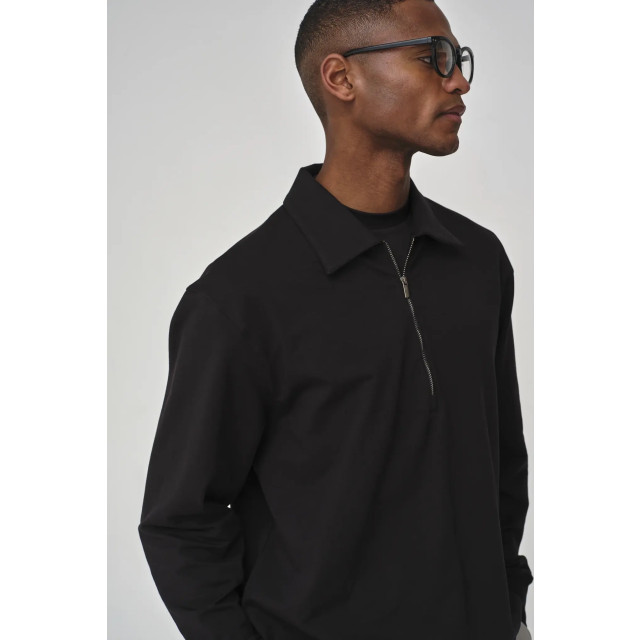 Valenza Stretch cotton polo zip sweater 154632340 large
