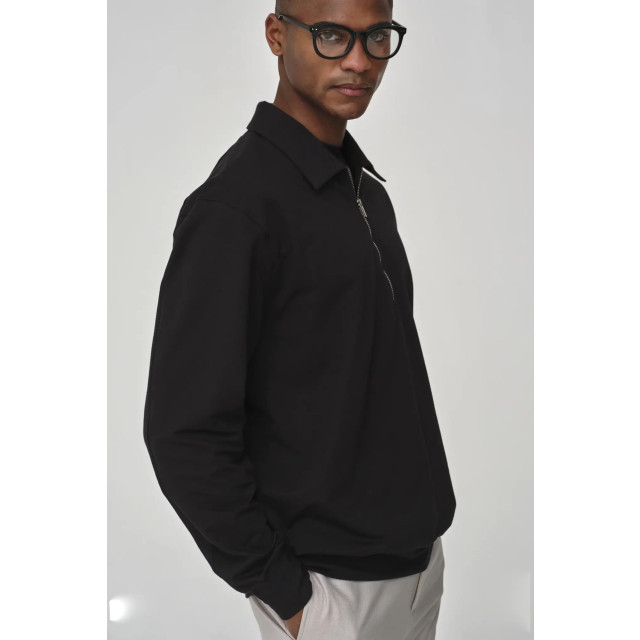 Valenza Stretch cotton polo zip sweater 154632340 large