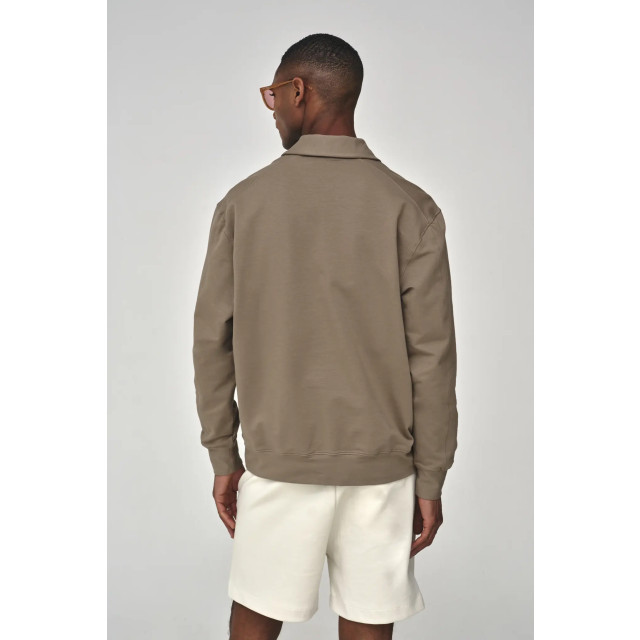 Valenza Stretch cotton polo zip sweater lead 154632219 large
