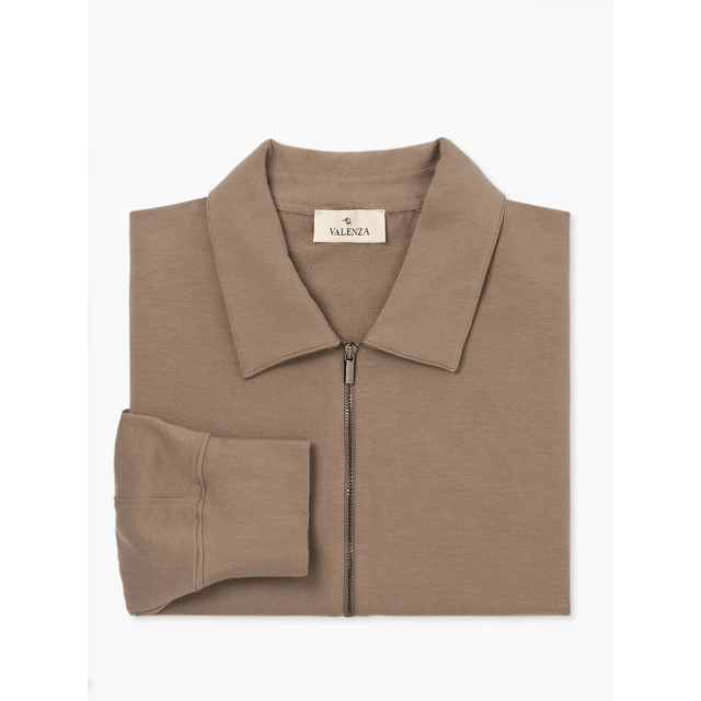 Valenza Stretch cotton polo zip sweater lead 154632219 large