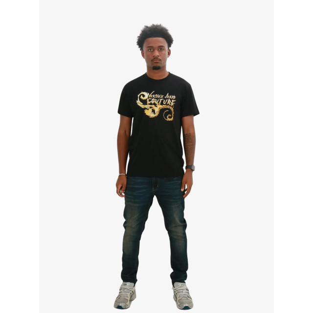 Versace Jeans Heren shirt zwart goud 77GAHC00CJ01CG89-G89 large