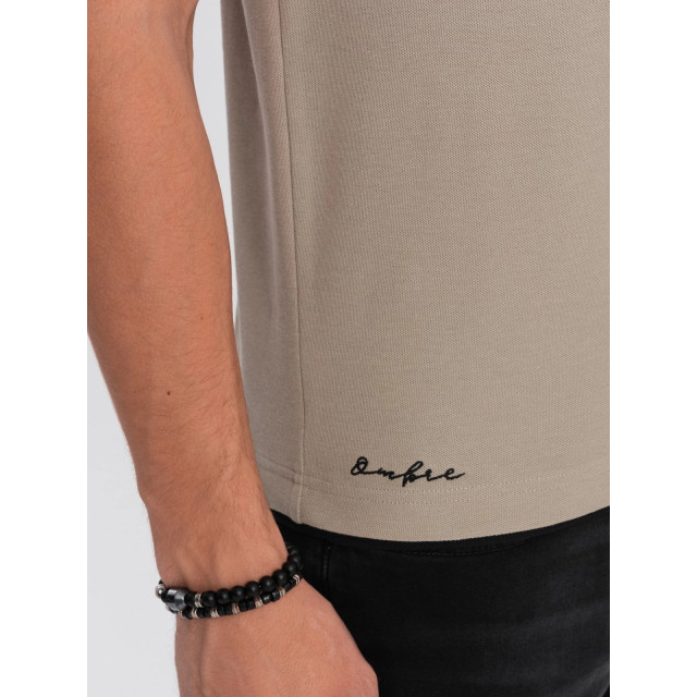 Ombre Poloshirt heren korte mouw kaki karmoy OM-0113-KARMOY large