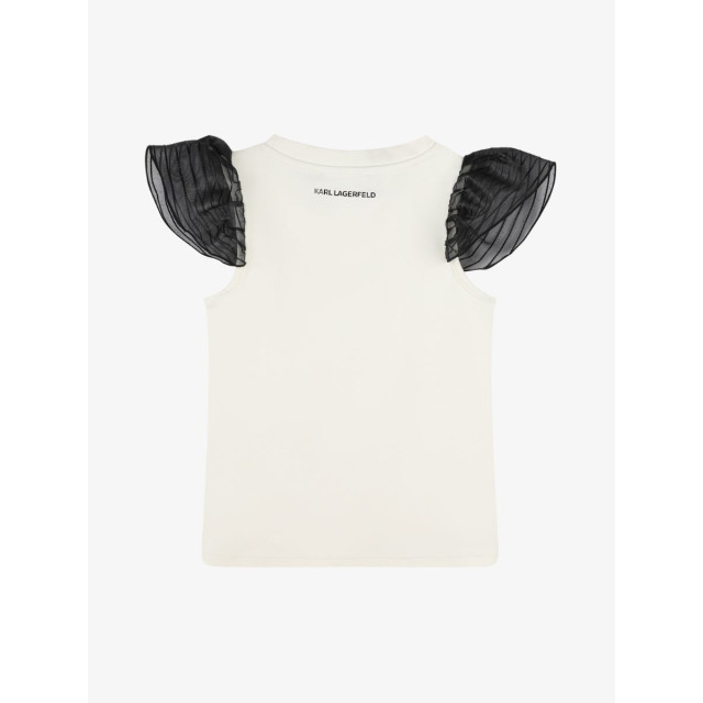 Karl Lagerfeld Meisjes shirt ecru zwart Z30299-N70 large
