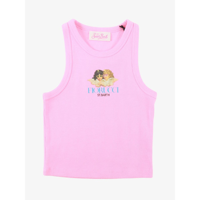 Saint Barth Meisjes top rib angels fiorucci roze BLUE002-03094F large