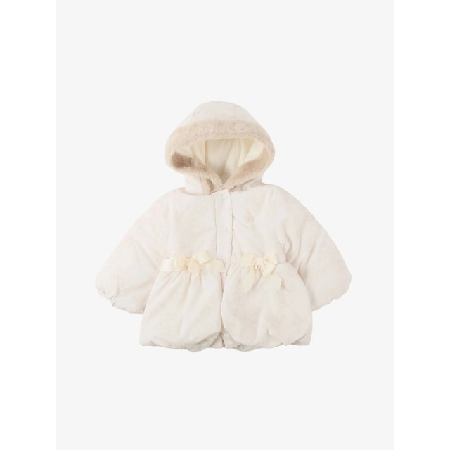 Patachou Meisjes winterjas beige peonies PAP-CA3933202-D0019 large