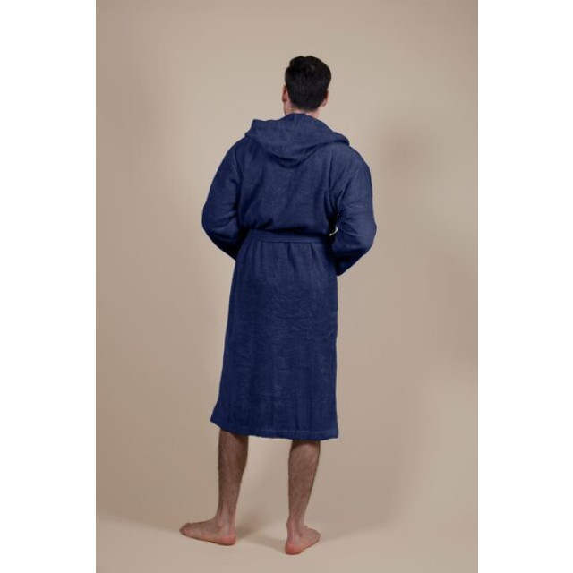 CozyLion Badjas badstof dames & heren donker blauw | CL-MB-168 large