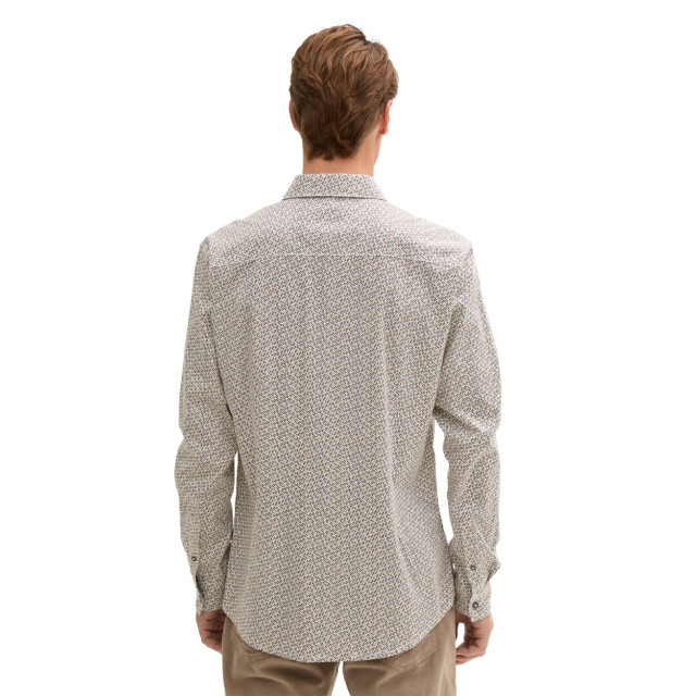Tom Tailor Printed stretch shirt ecru dessin 5309.08.0063 large