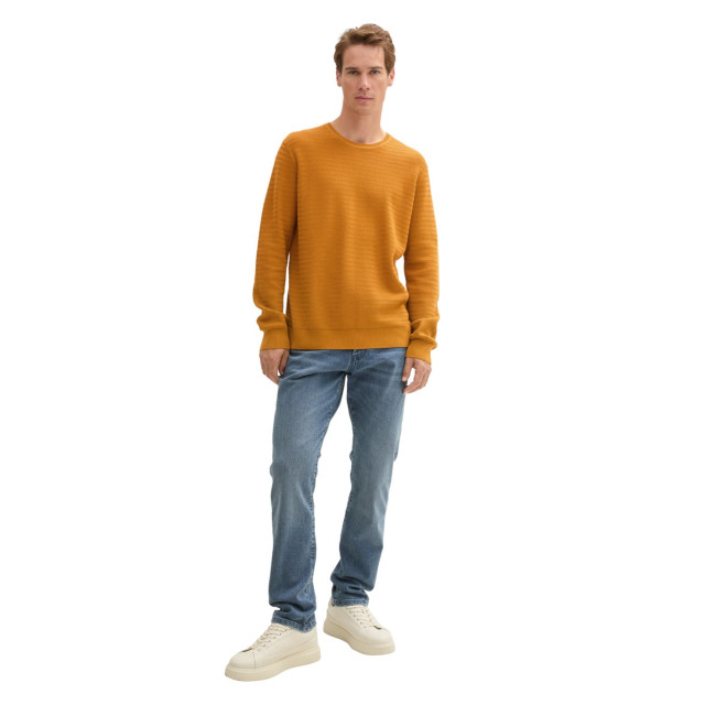 Tom Tailor Structure crewneck knit oker 5219.14.0020 large