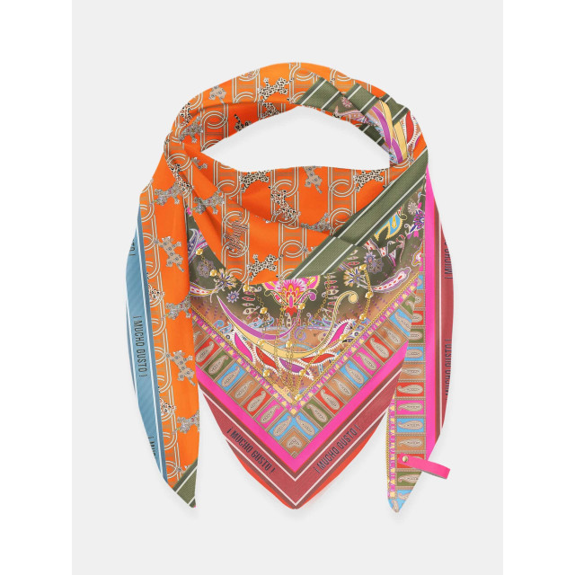 Mucho Gusto ® sjaal st. tropez oranje roze klassieke print MUCHO GUSTO® Sjaal St. Tropez Oranje Roze Klassieke Print large