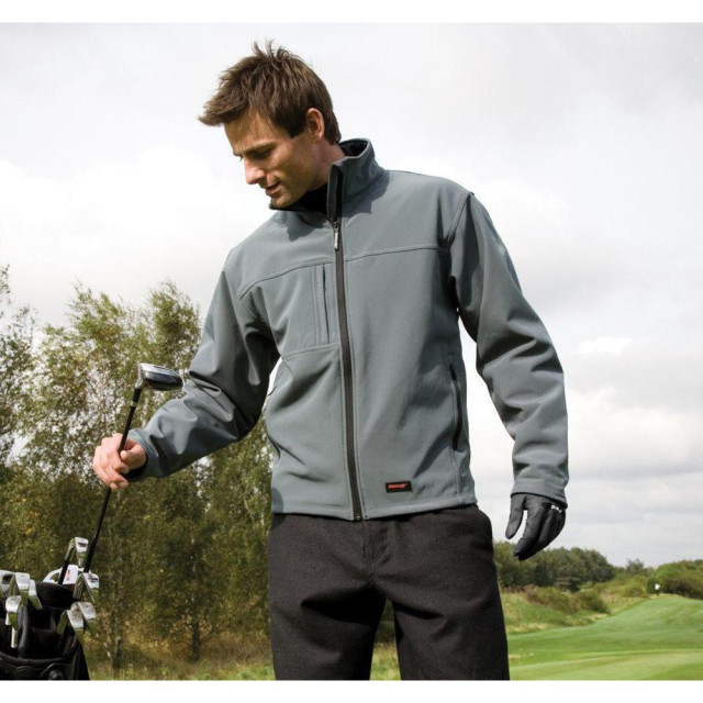 Result Heren softshell premium 3 layer performance jacket (waterdicht, winddicht & ademend) UTFK571_workguardgrey large