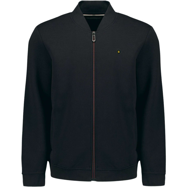 No Excess Sweater full zipper pique bomber black N1006-020 large